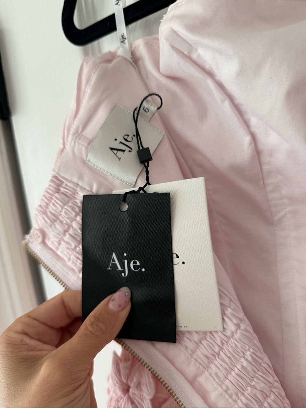 Aje Splendour Embroidered Floral Detail Strapless Gown Pastel Pink NEW with tags - Picture 10 of 14